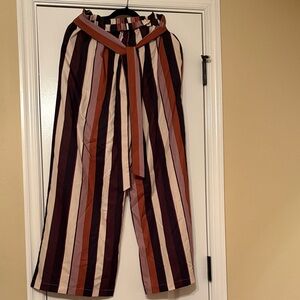 Striped Wide-Leg Pants